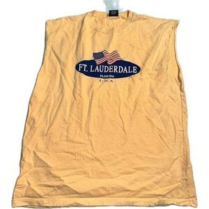 FT. Lauderdale Florida USA Yellow Tank Top Vintage 2001 Men’s Size‎ XL WISEGUY